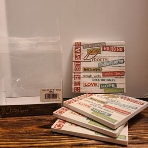 Thirstystone Christmas Sentiments Holiday Coasters Set of Four